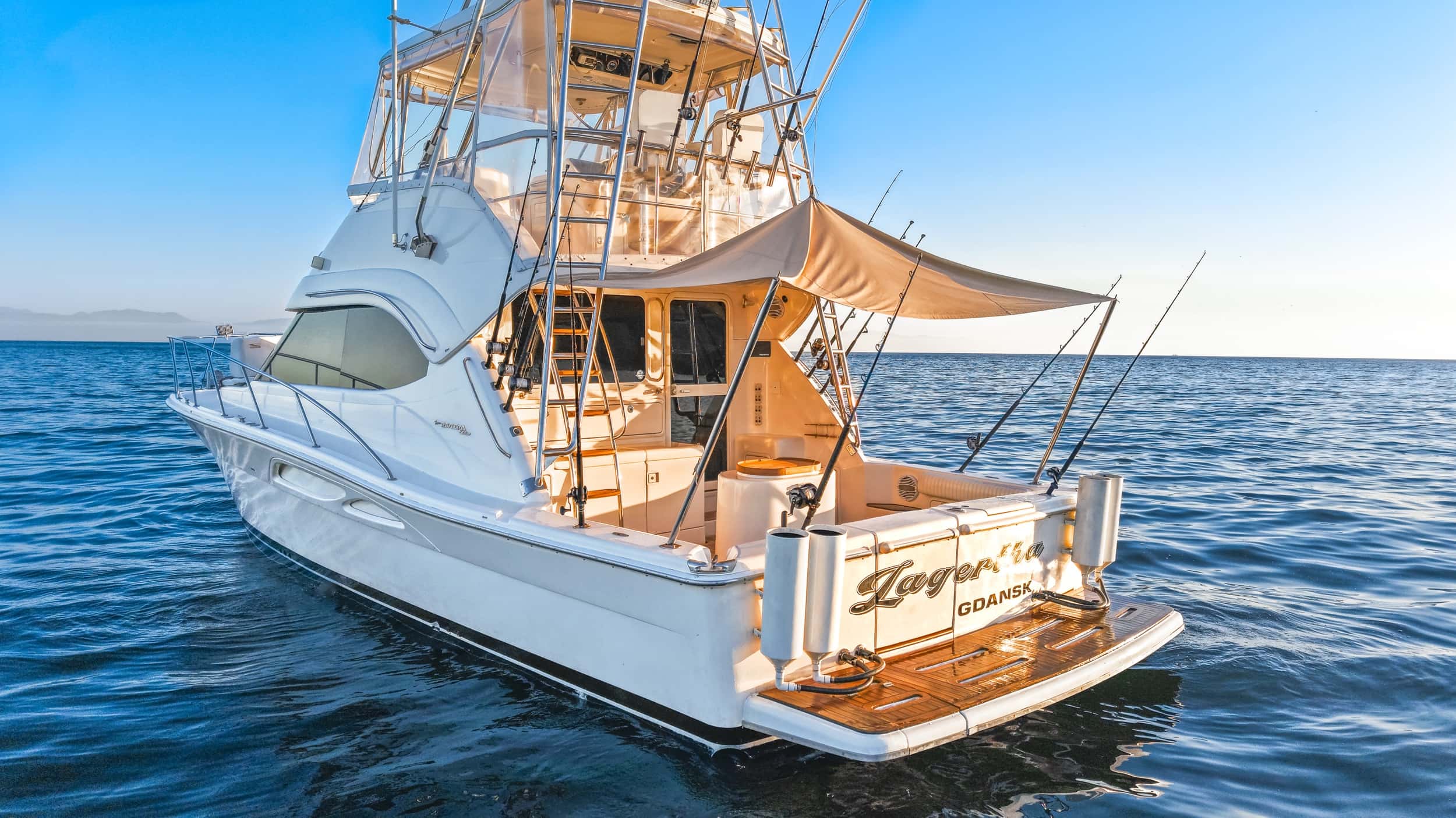 Riviera 45 flybridge sunset cruise Puerto Vallarta